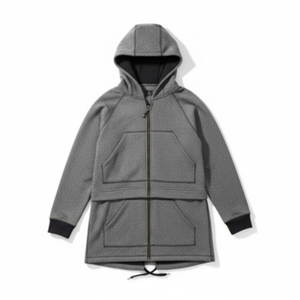 Lululemon Hoodie Jacket Womens Medium Gray Long Full Zip Thumbholes Athletic